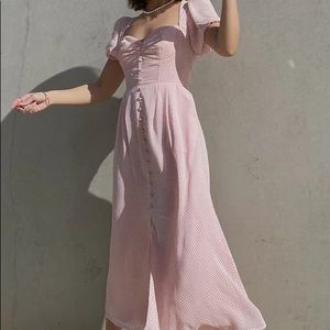 Seven Wonders Pink Polka Dot Midi Dress - Esther & Co